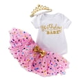 thumbnail image 3 of MUXiin Baby Girl 1st Birthday TuTu Skirt Set Long Sleeve Romper First Easter Smash Cake Outfits Party Dress Set, 3 of 5