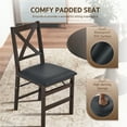 thumbnail image 3 of AFO Foldable Solid Wood Cross-Back Dining Chairs Set of 6, Dark Brown, 3 of 6