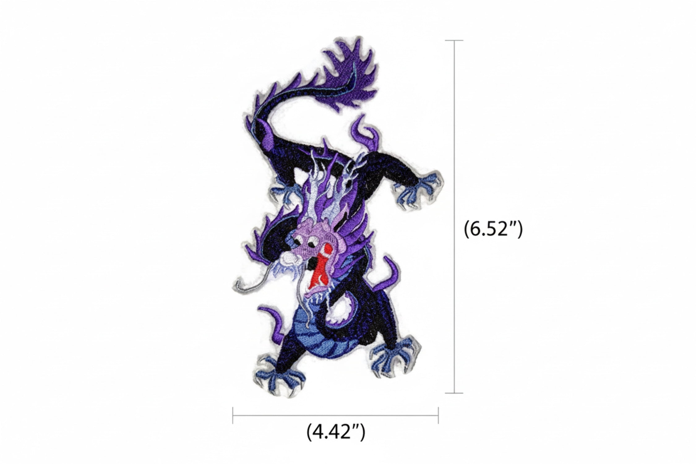 Custom Black Dragon Embroidery Iron On/Sew patch [6.52" X 4.42"]