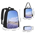 thumbnail image 2 of Pofeuu Lavender Fields Under Blue Sky Print Backpack Travel Backpacks With Lunch Bag Pencil Bag Set 3 pcs Set Cartoon Backpack, 2 of 7