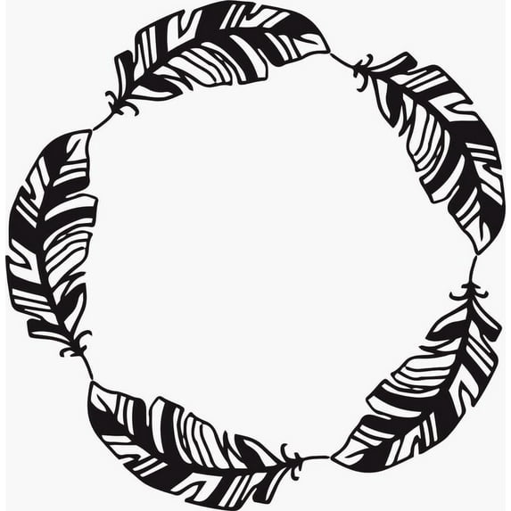 Printtoo Feather Pattern Scrap-booking Round Wooden Rubber Stamp Craft Stamps-5 Inch