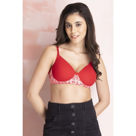 

Clovia Padded Non-Wired Full Cup Multiway T-shirt Bra in Red