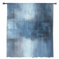 thumbnail image 2 of Blue Ombre Semi Sheer Curtains Drapes for Living Room, Bedroom, French Doors Window 108 Inches Long, Oil Painted Retro Abstract Art Modern Rod Pocket Chiffon Curtain Drapery Voile Draperies Panel, 2 of 6