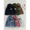 thumbnail image 7 of Infant Baby Girl Boy Winter Fuzzy Coat, 3D Bear Hooded Jacket Zipper Closure Fleece Outerwear, 7 of 7