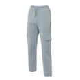 thumbnail image 3 of JTieacloth Mens Cargo Pants Men's Loose And Casual Trouser Pant Soild Color Tethered Waistband Sport Loose Long Trousers With Pockets Gray, 3 of 5