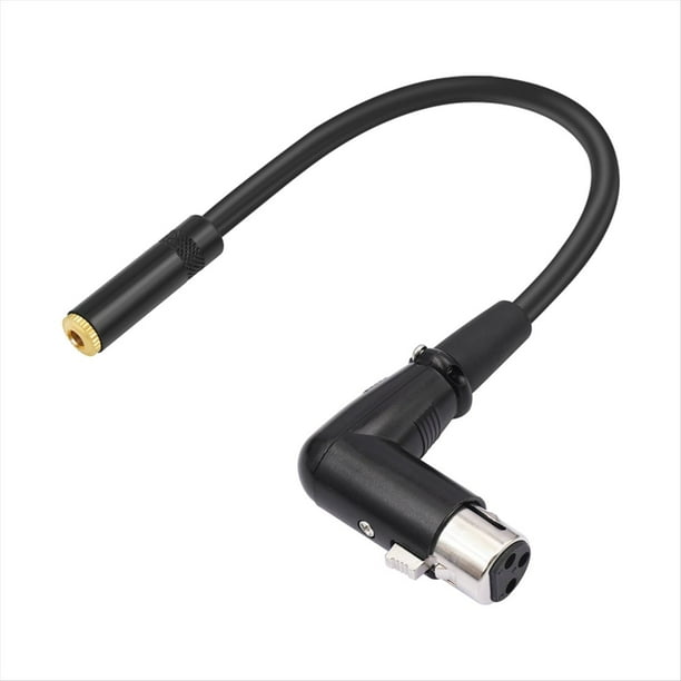 Cable XLR de 1/8 A Ángulo Recto, Cable Adaptador de Audio Balanceado de Miniconector Estéreo Hembra de 3,5 mm A XLR B