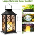 thumbnail image 3 of Solar Lanterns for Outside 2 Pack Large Garden Lanterns with Flickering Candle, Hanging Garden Gifts, Outdoor Waterproof Solar Ornaments for Balcony Patio Vintage Wall Decorations - Black, 3 of 9