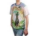 thumbnail image 4 of Happy St. Patrick’s Day Doberman Pinscher with Green Hat Shamrocks Rainbow All Over Print 3D Shirt Unisex Merch Doberman Dog Lover Gifts - 03007, 4 of 6