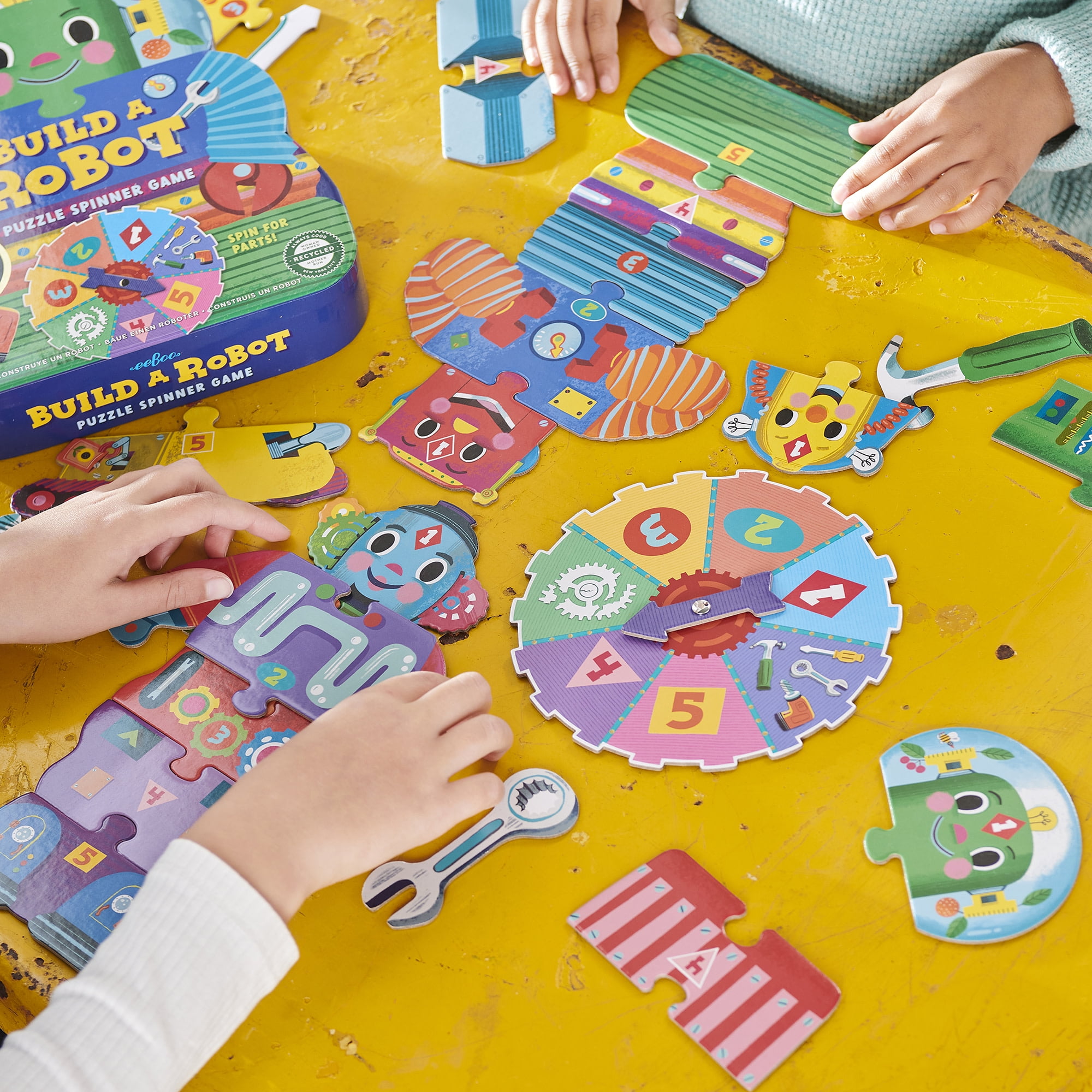 eeBoo Build a Robot Spinner Game, combines simple numbers with fun, 3 Years and Up.