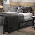 Allewie Queen Size Industrial Platform Bed Frame with Natural Wooden