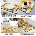 thumbnail image 6 of Washable Rubber Sunflower Cute Floral Dish Drying Mats for Kitchen Counter Home Large Coffee Bar Pad Accessories and Decor for Utensils Stemware 18''x24'', 6 of 7