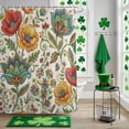 thumbnail image 5 of Shower Curtain, Abstract Bohemian Flowers Waterproof Shower Curtain Set with Hooks for Bathroom Showers,Stalls and Bathtubs,72x72In Paisley Floral Art, 5 of 9