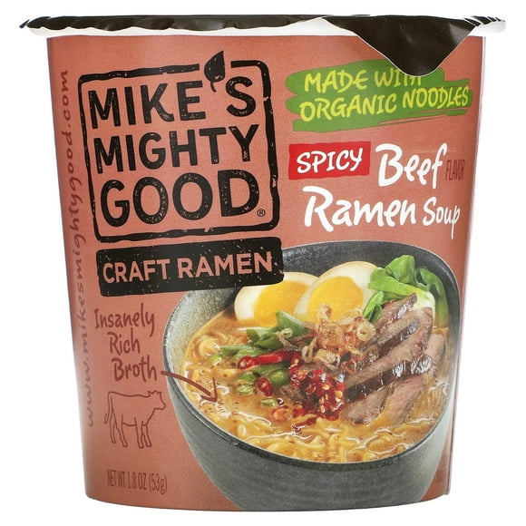 Mike's Mighty Good, Craft Ramen, Spicy Beef Flavor Ramen Soup, 1.8 oz (53 g)