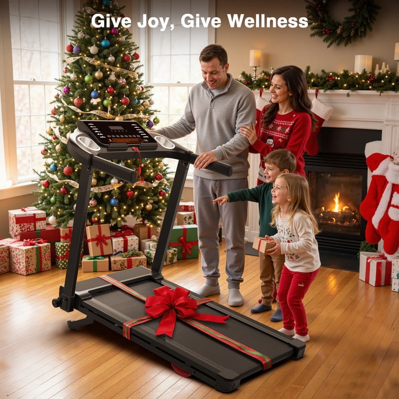 Redliro Foldable Treadmill with Auto Incline, 2.5HP Walking Pad for Home, 15% Incline Treadmill with Handles, 300 lbs Capacity