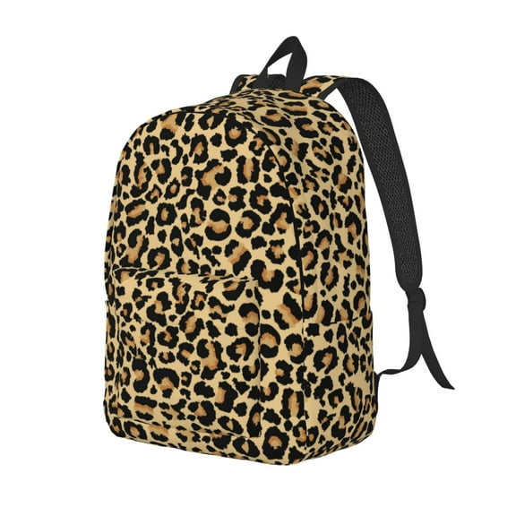 Ratiio Leopard Print Print Canvas Backpack for Women & Men Retro Aesthetic Rucksack Basic Backpack for High School/College Students Travel Laptop Bag