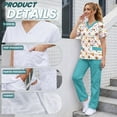 thumbnail image 5 of Yspwyqan Dog Paw Scrubs for Women Set, 2 Piece V-Neck Short Sleeve Scrub Top & Straight Leg Cargo Pants, Stretchy Breathable Nurse Unforms with 6 Pockets for Pet Grooming, Size S, 5 of 7