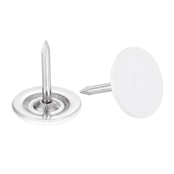 Uxcell 40Pack 11mmx13mm Flat Head Decorative Upholstery Tacks Furniture Nails, White