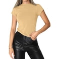 thumbnail image 3 of Women'S Casual Basic Going Out Crop Tops Slim Fit Short Sleeve Crew Neck Tight T Shirts Short-Sleeve No.110 S, 3 of 8