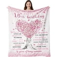 thumbnail image 1 of LHSHID Sweet 16 Gifts for Girls 16th Birthday Gifts for Girls 16 Year Old Girl Birthday Gift Ideas 16th Birthday DecorationsBirthday Presents for 16 Year Old Blanket 40"x50", 1 of 7