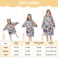 thumbnail image 4 of FORMRS Wearable Blanket Hoodie with Sleeves for Kids Cozy Flannel Sweatshirt, White Doodle Pattern, 4 of 7