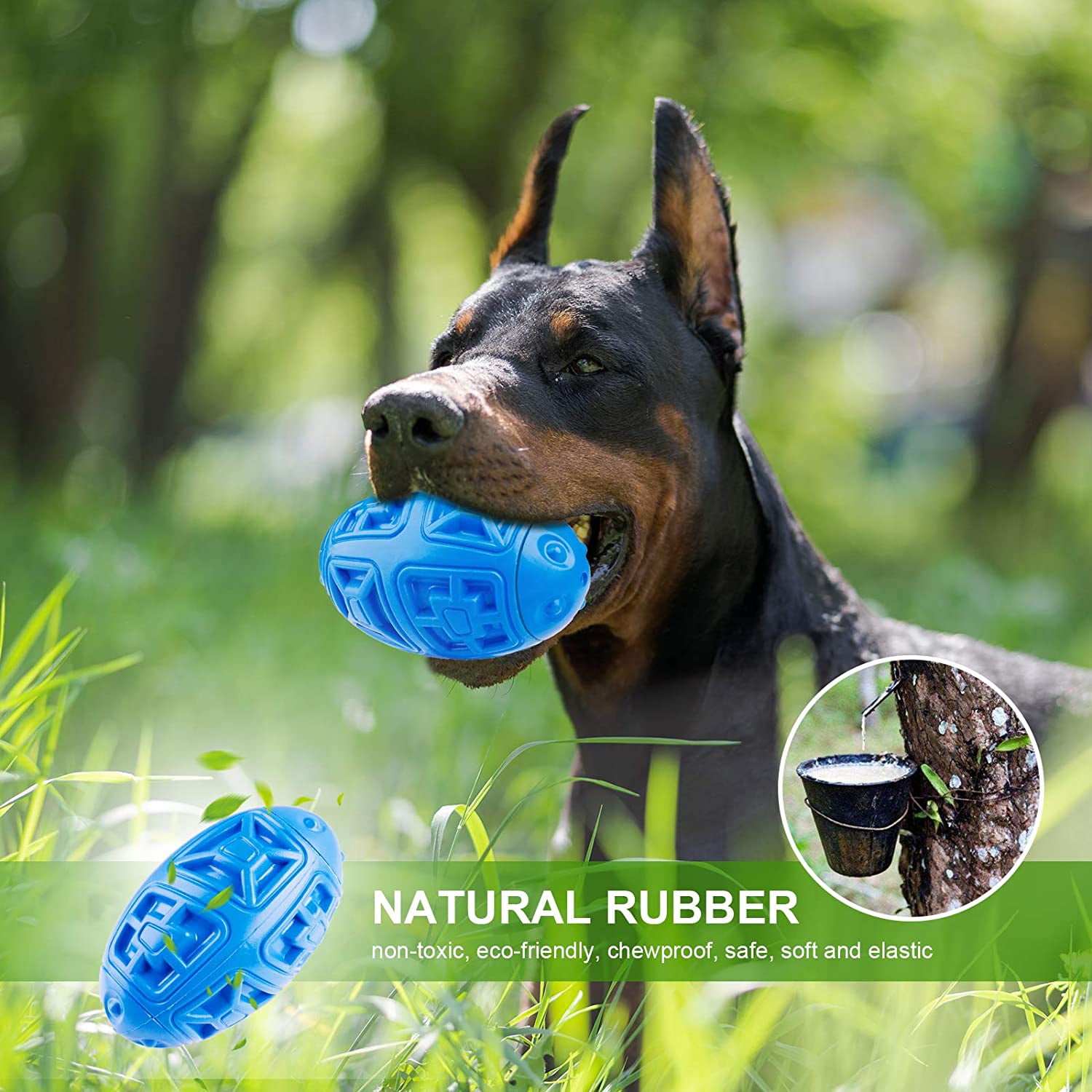 Durable Dog Squeaky Toy for Large Breed FFIY Tough Dog Chew Toys Almost Indestructible for Extreme Dog Squeaking Outdoor Dog Toys Rubber Ball Dog