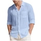 thumbnail image 2 of pstuiky Camisas casuales de manga larga para hombre, Camisa tipo cárdigan de manga larga con botones y bolsillos informales de color liso para hombre Tops de hombre xl, 2 of 8