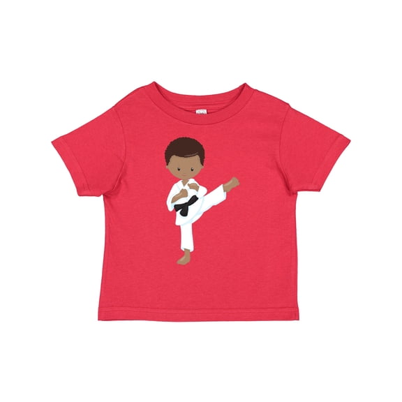 Inktastic African American Boy, Karate Boy, Black Belt, Kata Boys Toddler T-Shirt