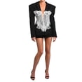 thumbnail image 3 of Womens Notched Lapel Pockets Blazer Jacket Suit T4285 Black S, 3 of 8