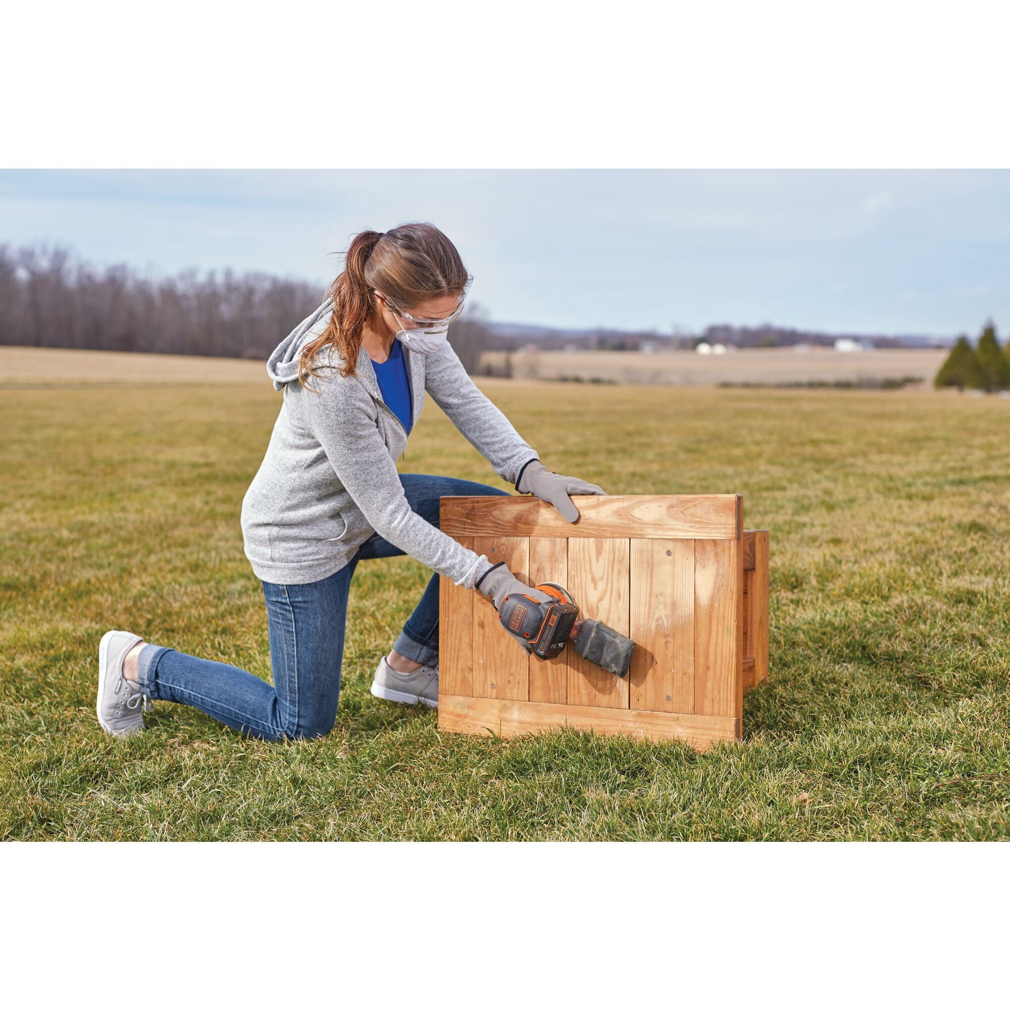 BLACK+DECKER BDRO20C, 20V, 1.5A Cordless Random Orbital Power Sander, 12000 OPM