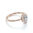 thumbnail image 3 of JeenMata Halo 1 Carat Pear Shaped Moissanite Milgrain Edge Engagement Ring In 18K Rose Gold Plating Over Silver, 3 of 7