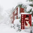 thumbnail image 5 of Welcome Christmas Garden Flag Double Sided Snowman with Buffalo Plaid Scarf Garden Flag, Winter Christmas Rustic Yard Outdoor Decoration 12.5 x 18 Inch, 5 of 6