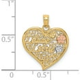 thumbnail image 3 of 14K Two-Tone White Rhdoium Daddys Little Girl Filigree Heart Charm (21.15 X 17.45) Made In United States k9562, 3 of 5