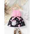 thumbnail image 2 of Kucnuzki Infant Baby Girls Dresses Sleeveless with Elastic Waistband Dress Cat Print One-piece Dress Pink 18-24 Months, 2 of 6