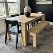 Plank+Beam 72 Modern Dining Table for 6, Solid Wood Rectangular Dining Table for Kitchen/Dining Room, Blonde Wirebrush