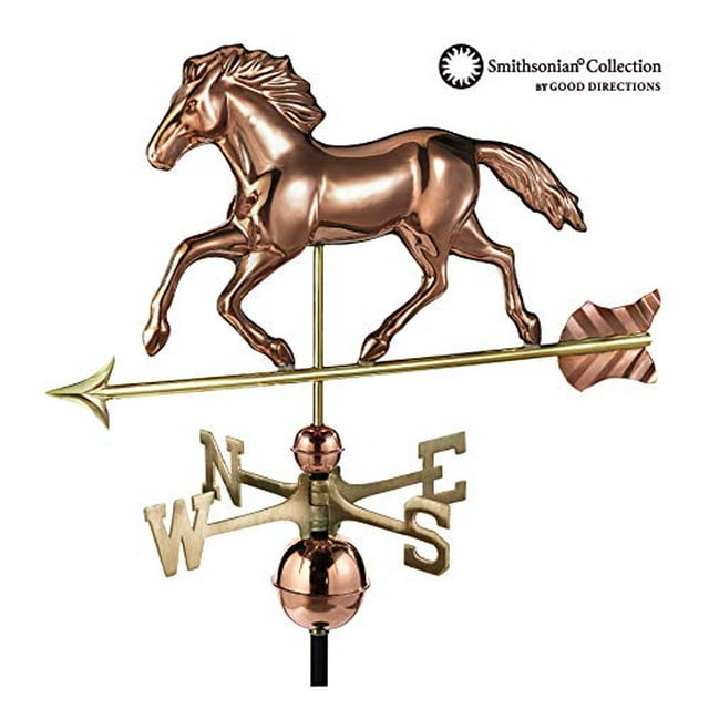 Good Directions Smithsonian Cheval en Course Weathervane, Cuivre Pur