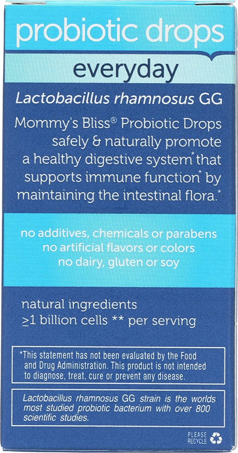 Mommy's Bliss Baby Probiotic Drops Everyday - Diarrhea, Gas, Constipation, Colic Relief - Newborns and Up - Natural, Flavorless, 0.34 Fl Oz, 2 Pack