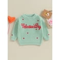 thumbnail image 2 of Bagilaanoe Baby Girl Boy Valentine's Day Clothes Newborn Knitted Sweater Long Sleeve Letter Heart Embroidery Pullover 3M 6M 9M 12M 18M Infant Warm Jumpers Tops Fall Loose Knitwear, 2 of 9
