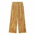 thumbnail image 6 of Karymi Workout Shorts Women Sequin Wide Leg Pants, Drawstring Elastic High Waist Straight Ankle Trousers, Sparkly Party Casual Long Pants, 6 of 6