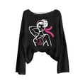 thumbnail image 4 of Goodtrade8 Long Sleeve Shirts for Women Sweaters Pullover Holiday Winter Style Womens Tops Blouse Crew Neck, 4 of 4