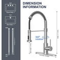 thumbnail image 2 of Kitchen Faucet with Pull Down Sprayer, Single Handle Spring Sink Faucet, 1 Hole or 3 Dual Function Sprayer for Farmhouses, Utility Rooms, RV's and Bars, 2 of 4