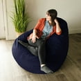 thumbnail image 4 of Big Joe Lotus Foam Filled Teardrop Bean Bag Chair with Removable Cover, Navy Plush, Soft Polyester, 4 feet Big, 4 of 10