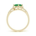 thumbnail image 2 of ANGARA Natural Oval 1.1 ct Emerald and Diamond Bridal Set in 14K Yellow Gold for Women (Size-8x6mm) | May Birthstone, Birthday, Anniversary, Jewelry Gift for Women | Natural Emerald Ring, 2 of 7