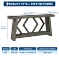 thumbnail image 4 of 70.9 Inch All-Wood Console Table, Extra Long Sofa Table Behind Couch with Stable Trapezoid Structure, 2-Tier Narrow Entryway Table, Hallway Stand for Living Room, 4 of 7