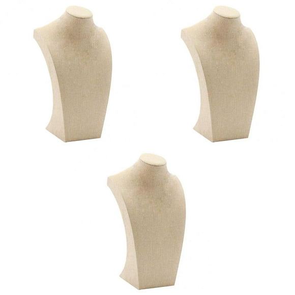 Set of 3 Simple Necklace Display with Bust And Stand