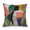 thumbnail image 3 of Ins Wind Linen Pillowcase Simple Creative Cushion Abstract Leaf Pillow Square Cushion Cover 22, 3 of 4