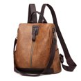 thumbnail image 1 of TFixol Sac à Dos en PU Élégant pour Femmes, Design Rétro avec Fonction Anti-Vol, Multiples Poches, Imperméable, Marron, 1 of 6