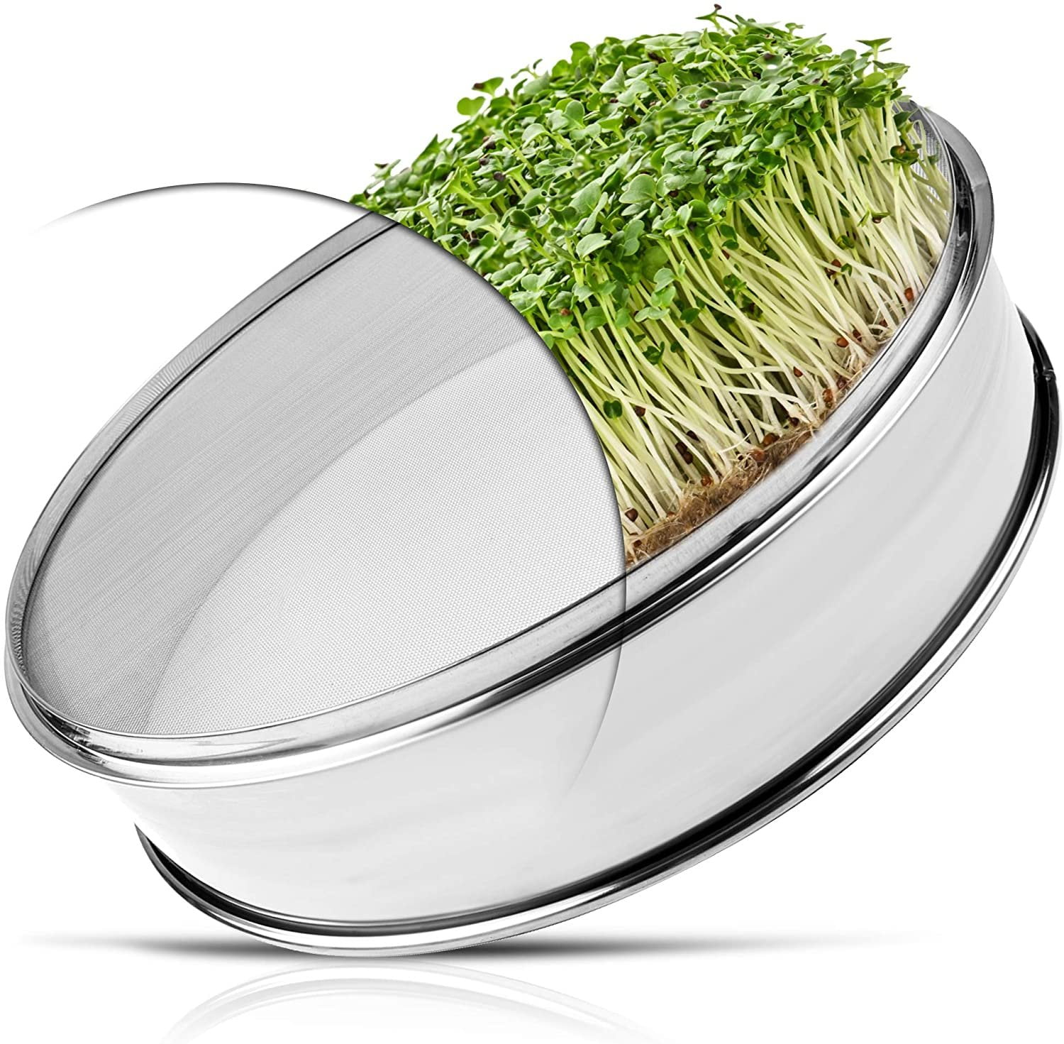 Stainless Steel Seed Sprouting Tray 8 Inch Sprout Growing Kit Growing Fresh  Wheat Grass, Organic Broccoli Sprouts, Alfalfa Seeds, Mung Beans, Fenugreek  Plant Germination Kits by Vollum - Walmart.com