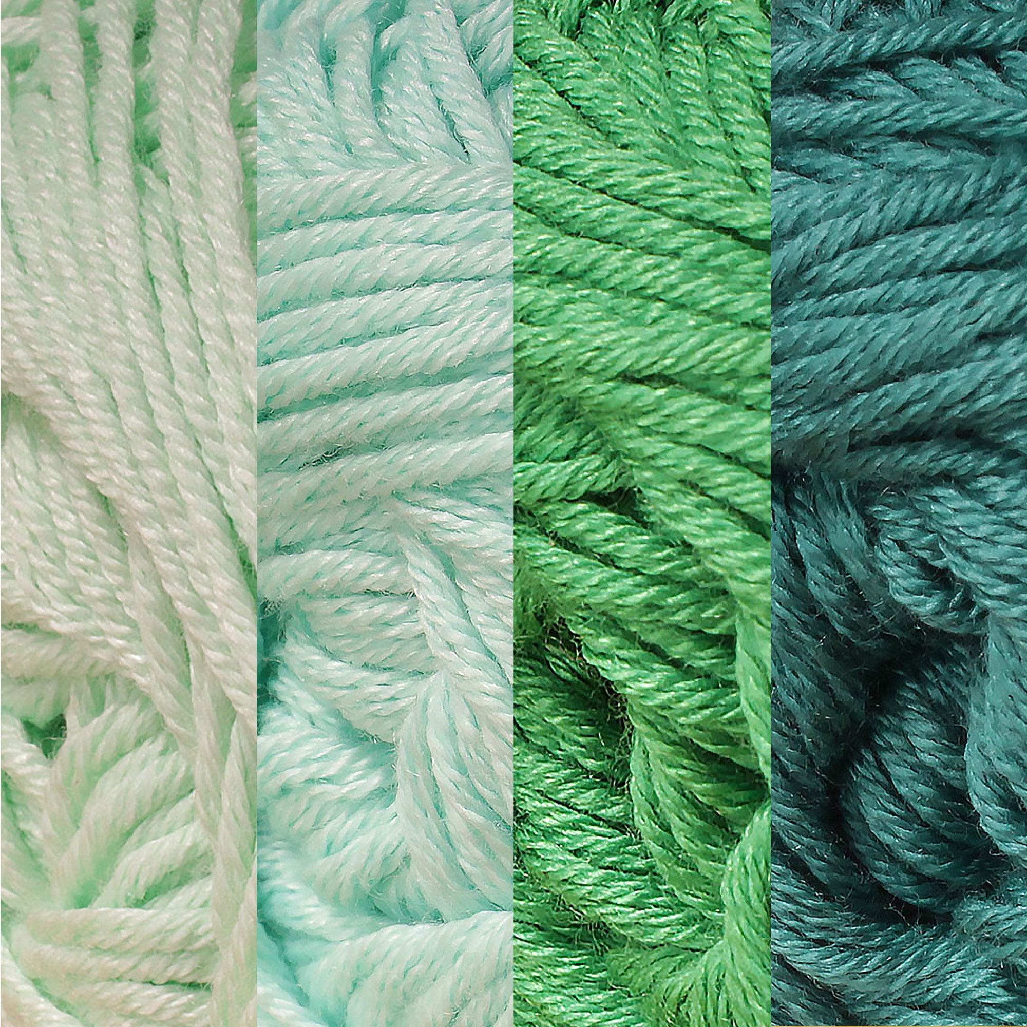 JubileeYarn Bamboo Cotton Sport Yarn - Shades of Green - 4 Skeins