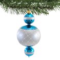 thumbnail image 3 of Sbk Gifts Holiday Teal & Silver 3 Ball Pendent Ornament Lattice Diamond Sbk221034, 3 of 3