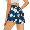 thumbnail image 2 of Uemuo Daisies Flowers Pattern Women's Athletic Shorts High Waisted Running Shorts with Liner Pockets Gym Elastic Workout Shorts-X-Large, 2 of 9